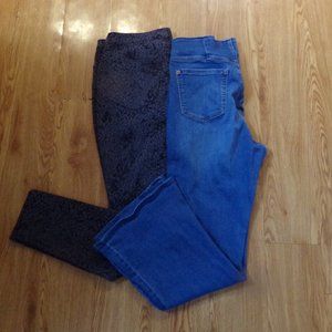 BUNDLE 2 PAIR JEGGINGS FLARE & SKINNY INC AND STYLE & CO. 14